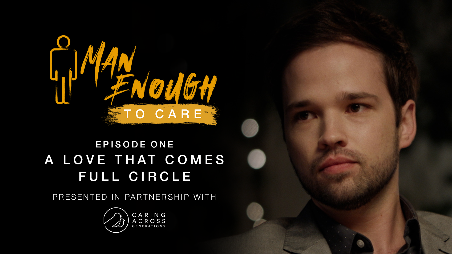 Thumbnail from Man Enough episode 1, featuring actor Nathan Kress and the title 