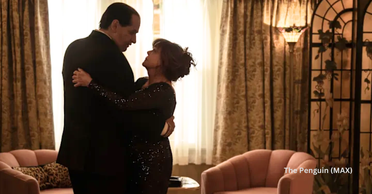 A man dancing with his mother in their living room.