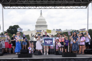 Care advocates led a 60-Hour Vigil at the U.S. Capitol to share stories and urge lawmakers to protect Medicaid. (Photo by Michael Kamell/Getty Images for Caring Across Generations)